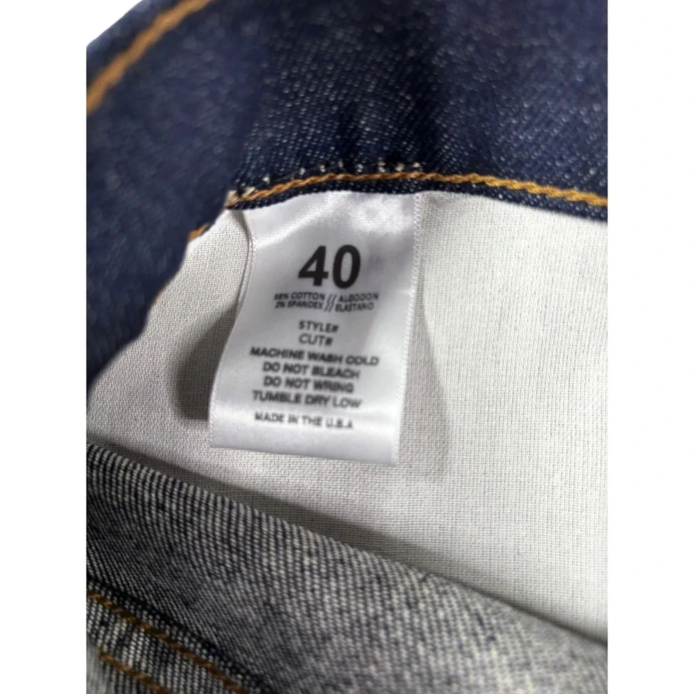 Golden Denim Men Dark Wash Shorts Made in USA Indigo Blue Cotton Stretch Size 40